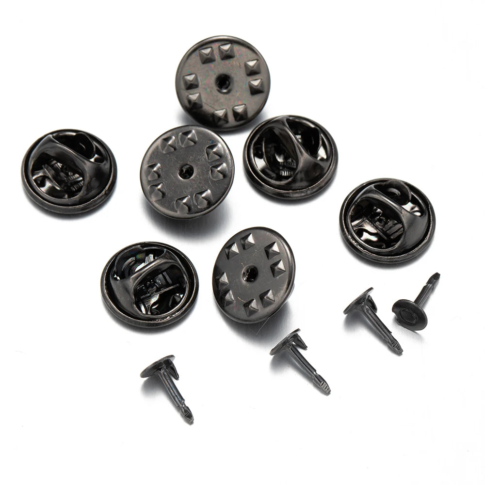 100pc Metal Locking Pin Back Brooch Badge Holder Lapel Base For DIY Jewellery Material Making Supply Craft Accessories Handmade