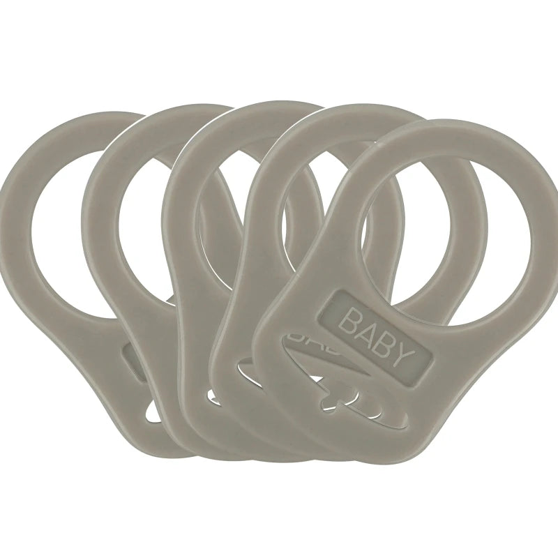 5PCS MULTI-COLOR SILICONE PACIFIER CLIP ADAPTERS FOR MAM DUMMY HOLDERS – UNIVERSAL BABY PACIFIER RING CONNECTORS