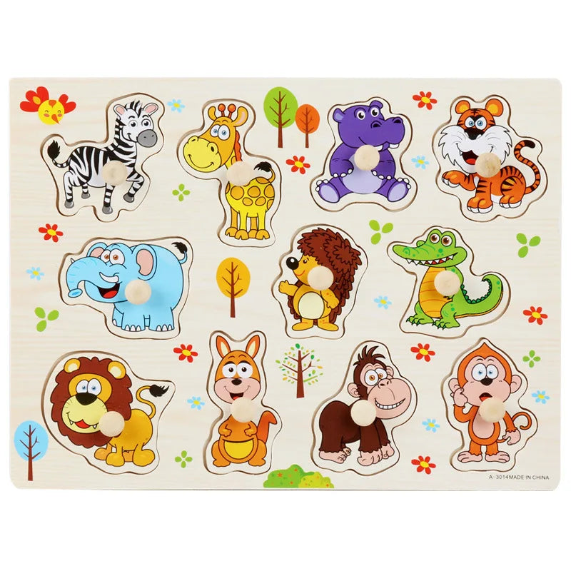 Wooden Puzzle Montessori Toys for Baby 1 2 3 Years Old Kids Alphabet Number Shape Matching Games Children Early Educational Toys