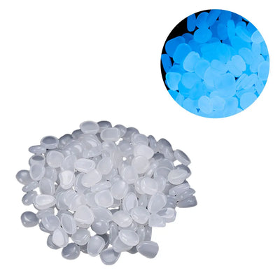 100PCS Solar Luminous Stone Fish Tank Pebble Multifunction Glow In The Dark Pebble Glowing Stone Rock Reusable Garden Decoration