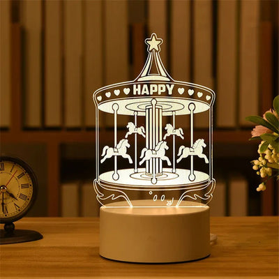 3D Lamp Acrylic USB LED Night Lights Neon Sign Lamp Xmas Christmas Decorations for Home Bedroom Birthday Decor Wedding Gifts