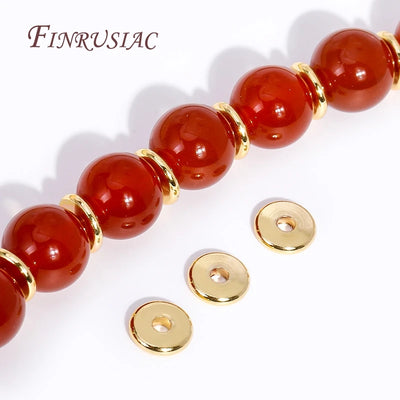 3mm-6mm Flat Spacer Beads 18K Gold Plated Brass Metal Beads Separators For Bracelets Accessories DIY Jewelry Making Supplies