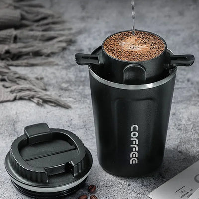 Coffee Filter Set Stainless Steel Drip Coffee Holder Funnel Portable Reusable Tea Infuser Stand Paperless Pour Coffee Dripper