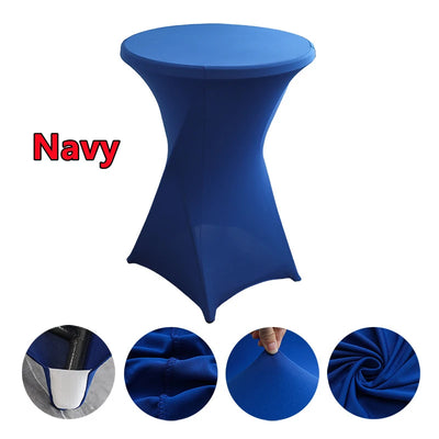 2/1PC Height Stretch Round Tablecloth Cocktail Table Cover Spandex Table Cloth Bar Hotel Party Wedding Elastic Table Cloth Decor