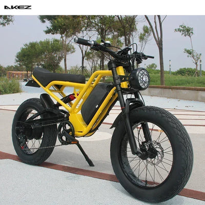 Ebike AKEZ 1500W 48V 18AH Electric Bicycle Full Suspension Removable Battery Fat Tire Hydraulic Brake Adult Electric Bicycle
