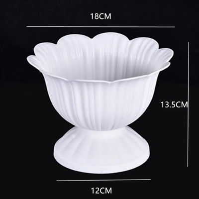 Plant Holder White Roman Plant Flower Pot Plastic Romantic Flower Planter Retro Porch Planter Wedding Road