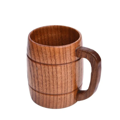 Drinkware Vintage Wooden Tea Cup Japanese Style Handmade Wood Coffee Mug with Handle Solid Wood Drinking Cup Restaurant
