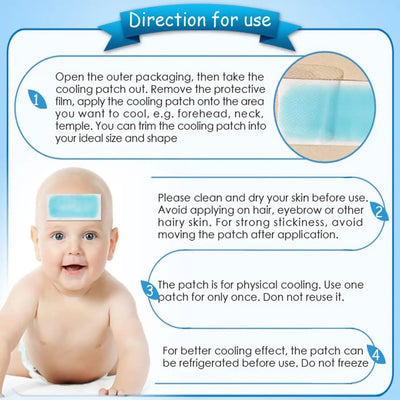 Baby Adults Ice Cool Patch Cold Compress Ice Cool Patch Multi function Physical Cooling Heatstroke Prevention Antipyretic Tools