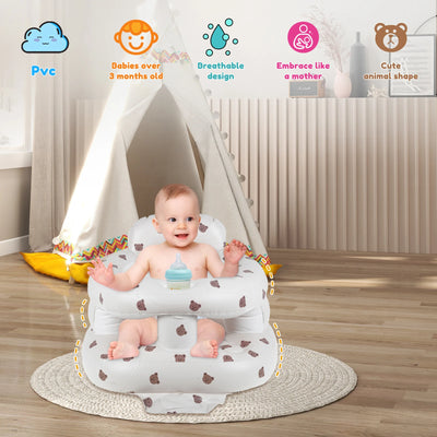 Baby Inflatable Sofa Children Infant Seat PVC Shining Foldable Portable Bath Chairs Table Stool Practice Sitting Sofa Seat