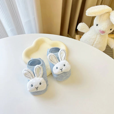 Cartoon Rabbit Baby Socks Cute Animal Doll Newborn Floor Sock Korean Solid Color Infant Toddler Boy Girls Ankle Socks