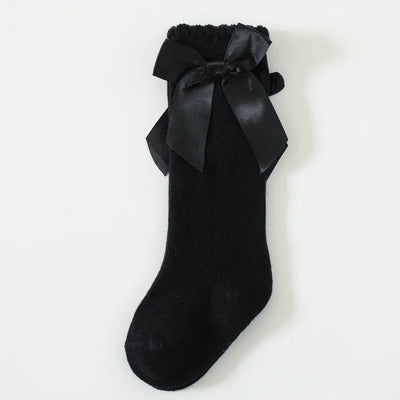 Baby Toddlers Socks Spring Summer Autumn Children Girls Knee High Long Sock Cotton Big Bow Spanish Style Kids Floor Socks