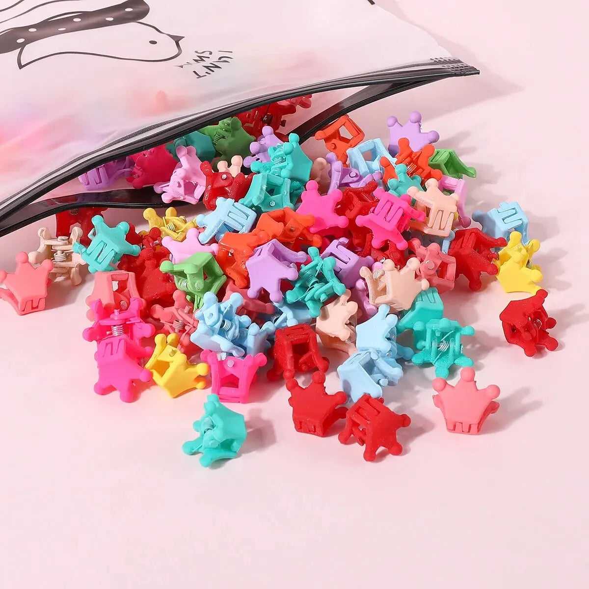 50Pcs Girls Cute Cartoons Hair Clips Small Claw Clip Flower Star Small Hair Claw Children Sweet Hairpin Fashion Hair Accessories