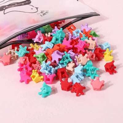 50Pcs Girls Cute Cartoons Hair Clips Small Claw Clip Flower Star Small Hair Claw Children Sweet Hairpin Fashion Hair Accessories