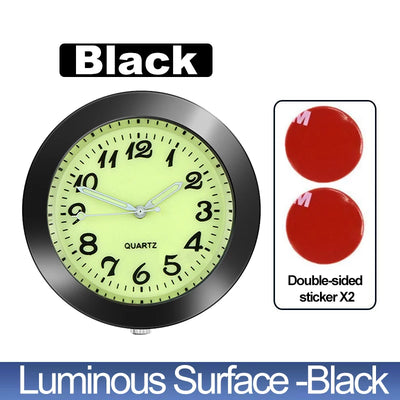 LUMINOUS MINI QUARTZ CAR CLOCK – STICK-ON DIGITAL WATCH ORNAMENT FOR AUTO INTERIOR