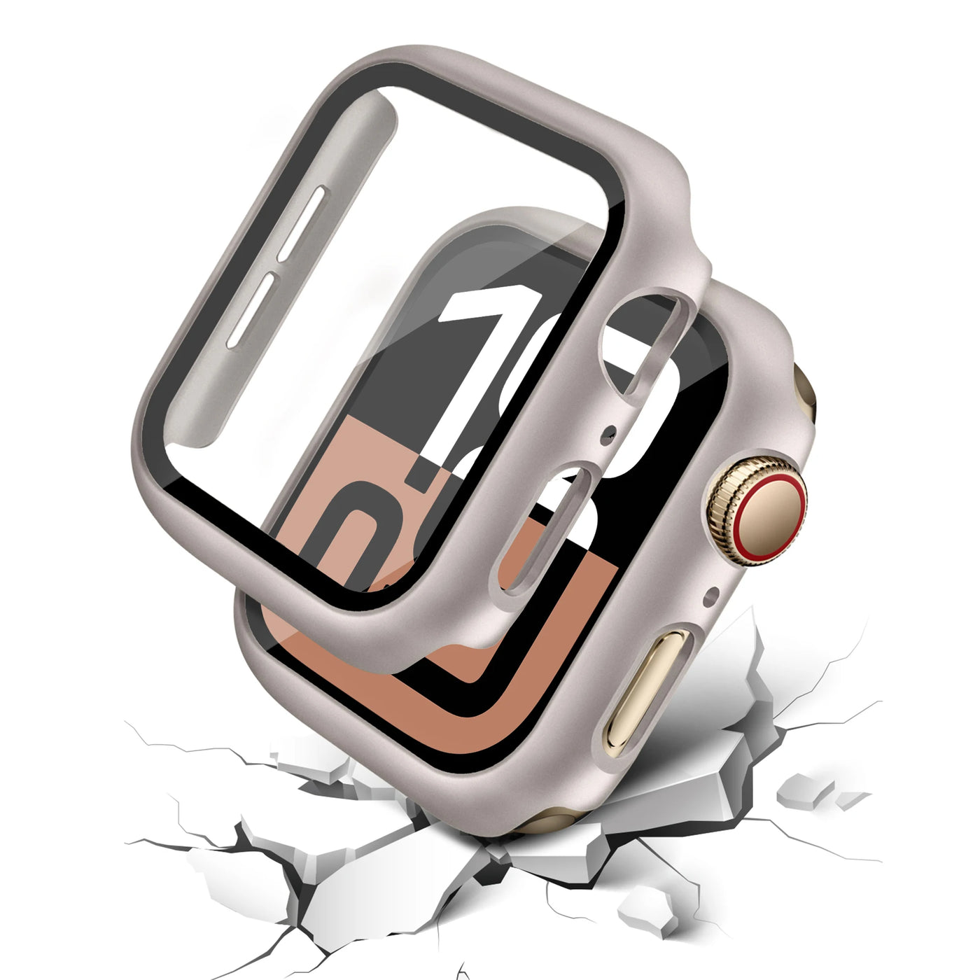 Glass+Cover For Apple Watch case 46mm 44mm 40mm 45mm 41mm 42mm 38mm Screen Protector iwatch series 10 9 8 7 6 5 3 SE Accessories