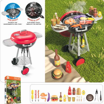 BBQ Grill Set - 25pc Toy Barbecue Grill Set for Kids - Includes Accessories and Play Food - Ages 3 and Up,Christmas Gifts