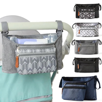 Baby Stroller Storage Bag Mommy Large Capacity Travel Hanging Bag Phone Bottle Holder Pram Diaper Bags Baby Stroller Accessories