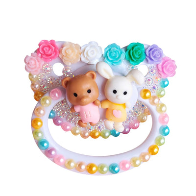 Luxury Adult Baby Pacifier Rabbit Design Pacifier Adult Baby Teether Silicone Pacifier Holder Dummy DDLG Daddy, Girl