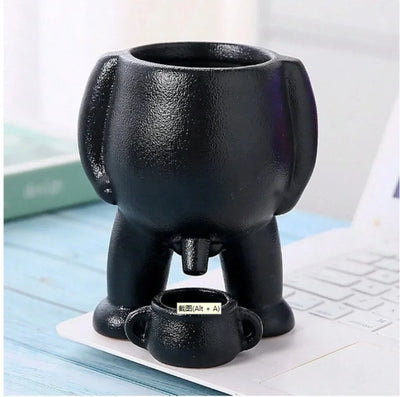 Human Shaped Peeing Plant Pot with Drainage Holes Figure Vases Resin Funny Flowerpot Piss Pot Shape Home Decoration Friend Gift