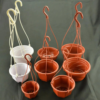 Plastic Holes Octagonal Flowerpot Anti-sun Hanging Flower Pot With Hook Reusable Corrosion-resistant Plant Pot For Garden