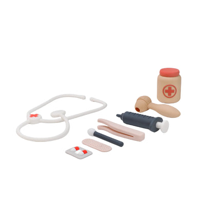 Silicone Afternoon Tea Set  and Doctor Toys Pretend Play Role Play Game Early Educational Toy for Toddlers Girls Boys Kids Gift