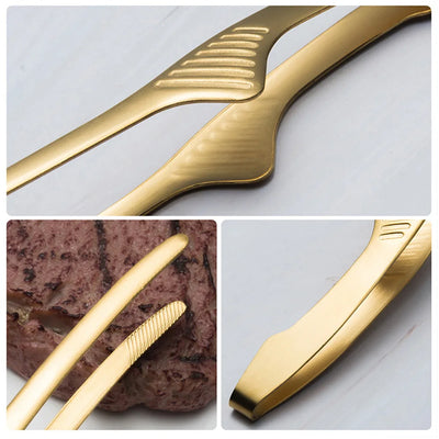 Stainless Steel BBQ Tongs Food Clip Outdoor Grilling Clamp Kitchen Baking Bread Tweezer Barbecue Cooking Tool for Picnic Camping