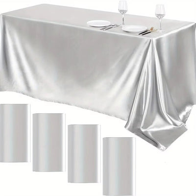 Wedding tablecloth white For Christmas Baby birthday party Events Banquet decoration Family table Rectangular satin tablecloths