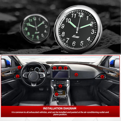 LUMINOUS MINI QUARTZ CAR CLOCK – STICK-ON DIGITAL WATCH ORNAMENT FOR AUTO INTERIOR
