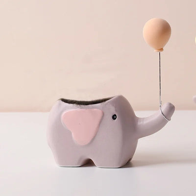 Cartoon Animal Ceramic Flower Pot Succulent Flowerpot Desktop Small Plant Pot Garden Pots Garden Supplies Potting Decoration