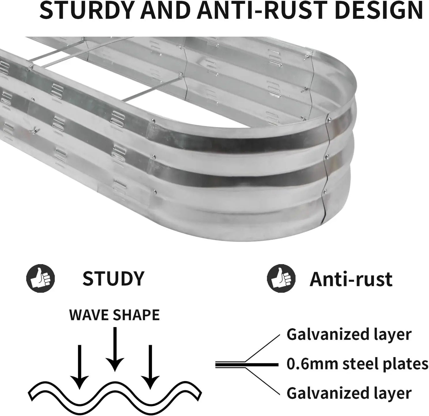 new Raised Garden Bed Kit for Vegetables Flower Galvanized Metal Planter Boxs Designed for Easy DIY and Cleaning Not Twist