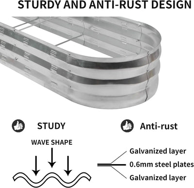 new Raised Garden Bed Kit for Vegetables Flower Galvanized Metal Planter Boxs Designed for Easy DIY and Cleaning Not Twist