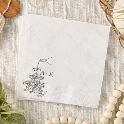 50pcs Personalized Paper Napkins for Wedding Cocktail Napkins Initials Customized Dinner Napkin Party Decor Pet Portrait Napkins