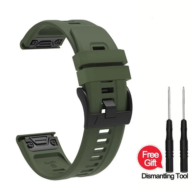 22mm 26mm Silicone Strap For Garmin Fenix 7X 7 Pro Solar/6X 6 Sapphire 5 5X Plus 3 3HR/Epix Approach S62 60 QuickFit Watch Band