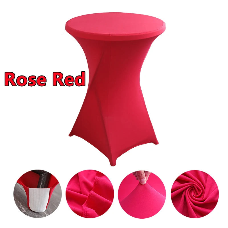 2/1PC Height Stretch Round Tablecloth Cocktail Table Cover Spandex Table Cloth Bar Hotel Party Wedding Elastic Table Cloth Decor