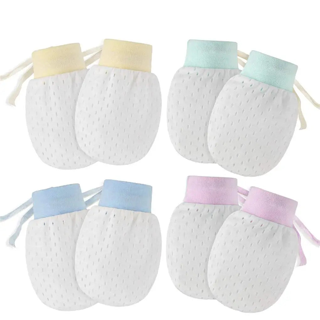 4 PAIRS NYLON BABY GLOVES ANTI-SCRATCHING KIDS ACCESSORIES ANTI-GRASPING SCRATCH MITTENS HAND-GUARD SUPPLIES