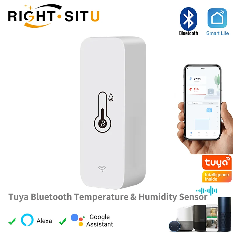 TUYA SMART TEMPERATURE HUMIDITY SENSOR MINI, 2023 UPGRADE, BLUETOOTH-COMPATIBLE, APP REMOTE CONTROL, THERMOMETER HYGROMETER