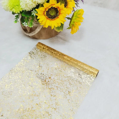 Gold Table Runner Metallic Glitter Table Cloths Runner Metallic Roll Rectangle for Birthday Wedding Home Christmas Table Decor