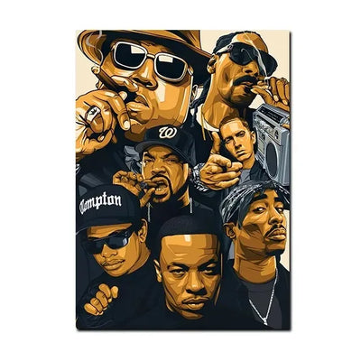 Notorious BIG Biggie Smalls Smoking Poster Canvas Print Wall Art Famous Hip Hop Singer Painting Pictures Music Fans Home Decor