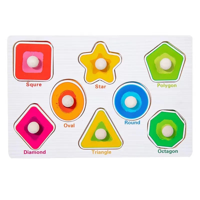 Montessori Wooden Puzzle 3D Alphabet Letters Number Matching Game Baby Kids Toys Education Learning Toy for Children 2 to 4 Year