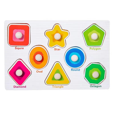 Montessori Wooden Puzzle 3D Alphabet Letters Number Matching Game Baby Kids Toys Education Learning Toy for Children 2 to 4 Year