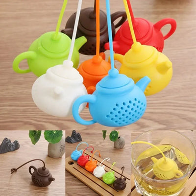 1PC Creative Silicone Teapot-shape Tea Infuser Strainer Tea Bag Leaf Filter Diffuser Teaware Teapot Accessory Kitchen Gadget