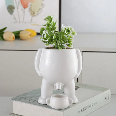 Funny Resin Funny Flowerpot Creative Piss Pot Shape Flower Pots With Drainage Holes Figure Vases for Home Office Decor