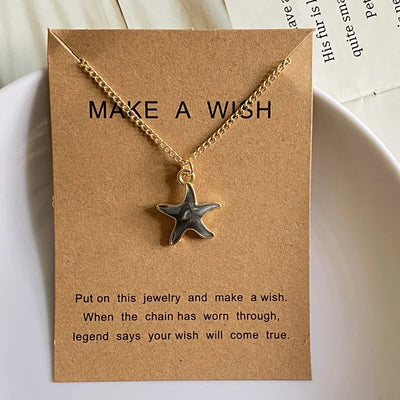 Lovely Starfish Necklace for Women Girl White Blue Black Pink Color Fashion Choker Necklace Gift For Friend Wholesale Jewelry