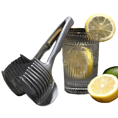 Lemon Slicer Small Multifunctional Hand Clip Tomato Slicer Stainless Steel Fruit Slicing Tool Manual Slicer Kitchen Supplies