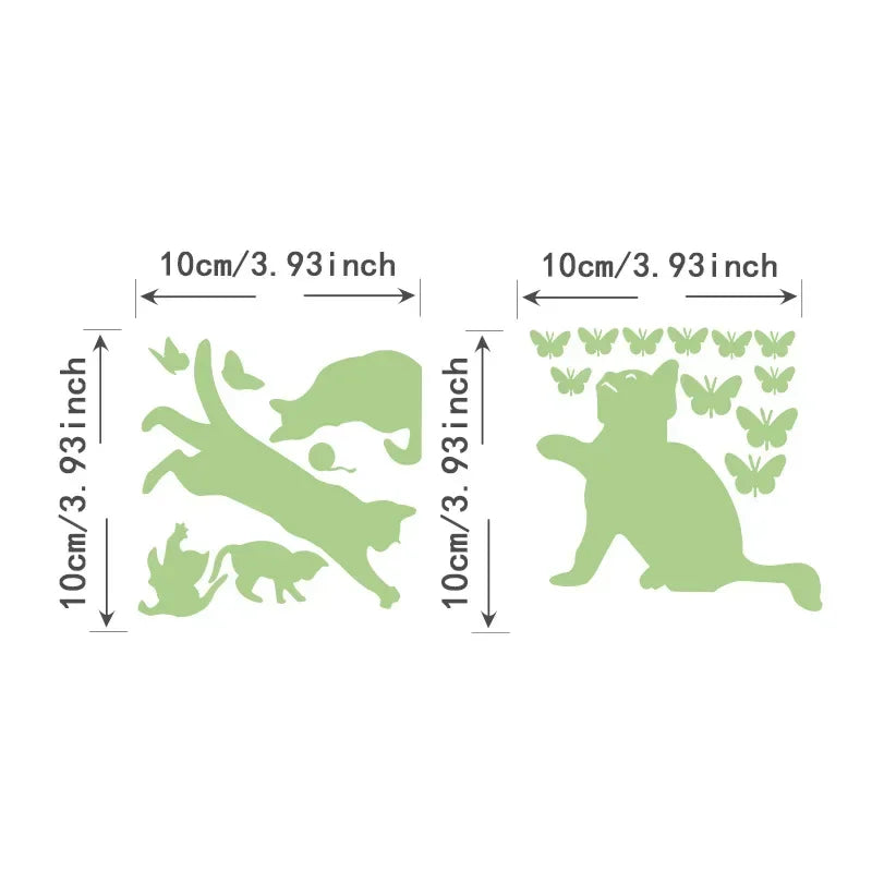Cartoon Glow in the Dark Sticker Light Switch Sticker Luminous Wall Stickers Decal for Kids Room Decoration Home Decor Cat Fairy