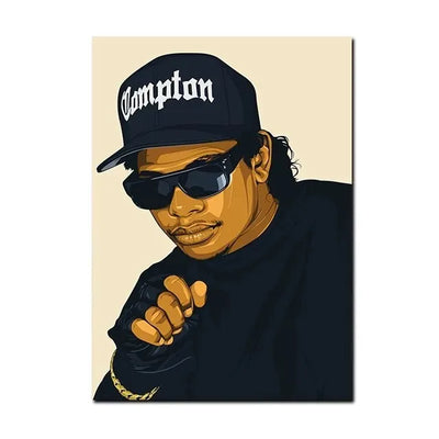 Notorious BIG Biggie Smalls Smoking Poster Canvas Print Wall Art Famous Hip Hop Singer Painting Pictures Music Fans Home Decor