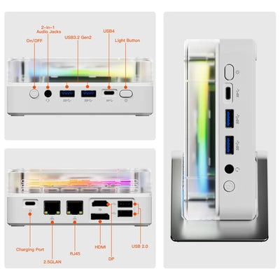 Genmachine 7640HS ES Mini PC Windows 11 Ryzen WiFi 6 Gaming PC 6Cores 12Threads CPU Supprot DDR5 4800MHz Diy Gaming Computer