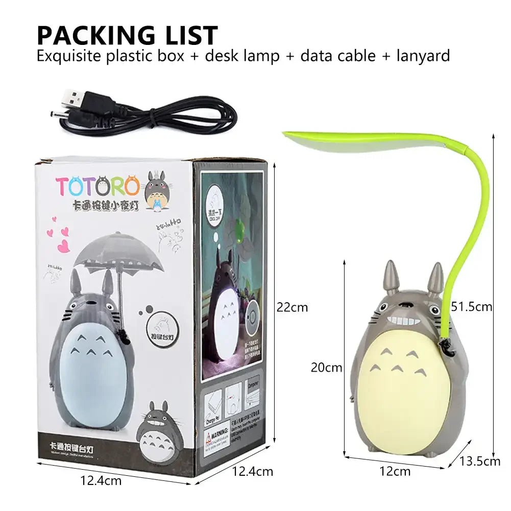 Creative Night Lights LED Cartoon Totoro Shape Lamp USB Rechargeable Reading Table Desk Lamps for Kids Gift Home Decor Novelty