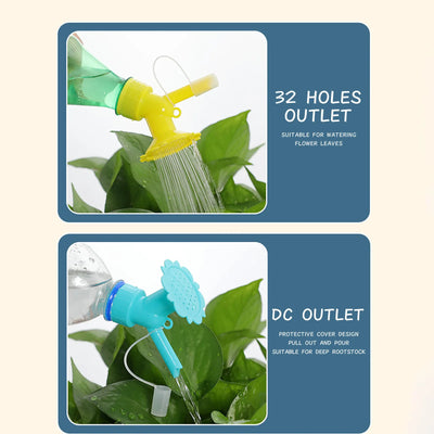 Bottle Cap Sprinkler Dual Head Bottle Watering Spout Watering Can Sprinkler Head Portable Plastic Plant Nozzles Garden Plant