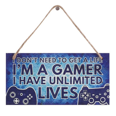 1PC Novelty Gaming Room Sign Wood Plaque "Do Not Disturb""I'm Gamer" Hanging Pendant Game Ornaments Door Wall Decor Funny Gifts